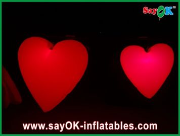 دوست داشتنی قلب بادی بادی قرمز با چراغ های LED برای جشنواره، قطر 1.5M