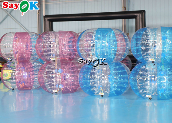 بازی کارناوال بادی بزرگسالان TPU PVC بدنه زورب سپر ست توپ فوتبال بادی آبی صورتی شفاف