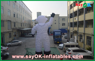 4 متر پارچه آکسفورد Inflatables Holiday Outdoor White Spaceman برای تبلیغات