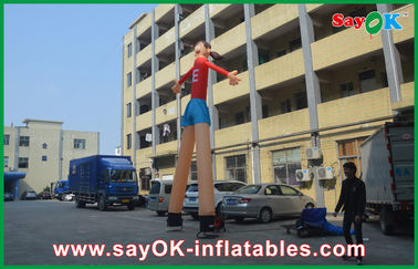 کارتون تبلیغاتی کارتون قرمز تکان دادن مرد بادی رقصنده هوا چاپ جذاب به ارتفاع 5 متر برای سوپرمارکت