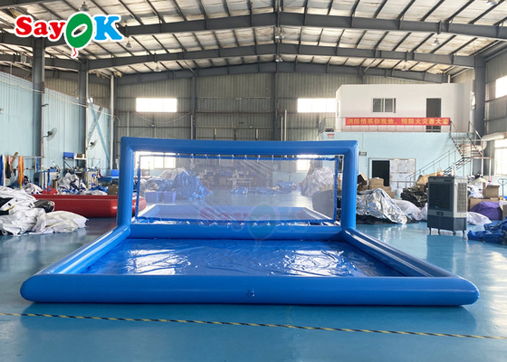 ورزش های آبی پرتاب پذیر استخر ساحلی غول پیکر پرتاب پذیر میدان والیبال پرتاب پذیر زمین والیبال آبی 10x5x2.1mH