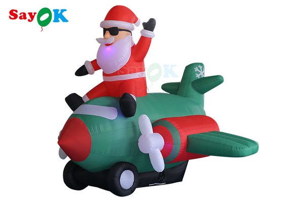 آکسفورد پارچه بادی پیرمرد LED کریسمس بابا نوئل پرواز هواپیما در حال دمیدن