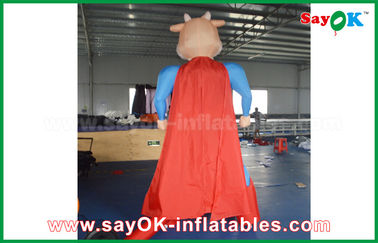 گاو سوپرمن Inflatable آبی / قرمز مدل سفارشی حیوانات با Inflatable