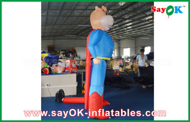 گاو سوپرمن Inflatable آبی / قرمز مدل سفارشی حیوانات با Inflatable