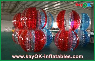 بازی های باغ بادی قرمز و آبی پی وی سی / TPU سپر توپ فوتبال حباب برای بزرگسالان / کودکان در حال بازی