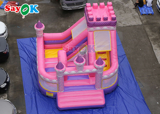دختران سرسره قلعه بادی Pink Princess در حال بازی کردن خانه بادی برای پارک تفریحی