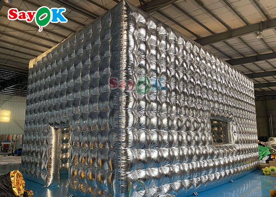 چادر مکعب بادکنک نقره ای سفارشی برای مهمانی عروسی نمایشگاه نمایشگاه رویداد چادر بادکنک هوا