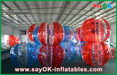 بازی های چمن بادی شفاف / قرمز / آبی توپ حباب بادی فوتبال توپ حباب غول پیکر انسان