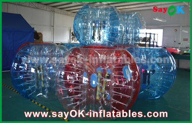 بازی های بادی فوتبال شفاف قرمز / آبی بادی بزرگ بازی های ورزشی حباب فوتبال 1.5 متری برای کمپینگ