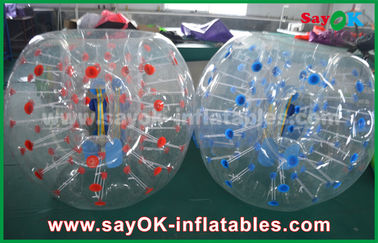 بازی های بادی فوتبال شفاف قرمز / آبی بادی بزرگ بازی های ورزشی حباب فوتبال 1.5 متری برای کمپینگ
