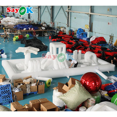 مینی اسپلش پد سفید مدل سفارشی پارک آبی مسابقات مانع پرتابی زمین بازی قلعه اسلاید کامبو