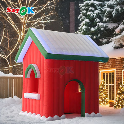 چراغ قابل حمل پارچه آکسفورد ال ای دی خانه کریسمس بادکنک چادر سانتا