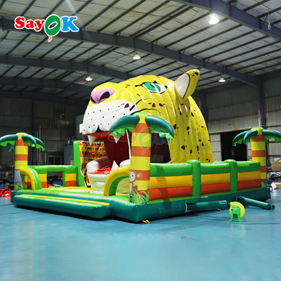 Sayok Tiger Jungle Themed Bounce House Inflatable Giant Bouncy Castle برای بچه ها