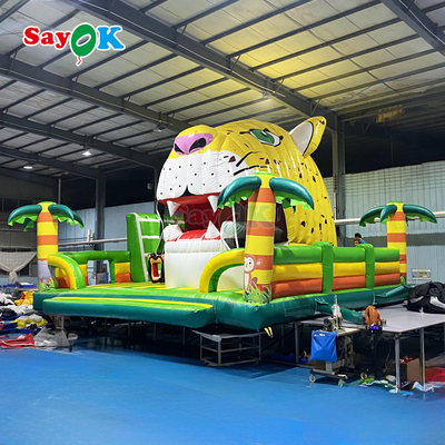 Sayok Tiger Jungle Themed Bounce House Inflatable Giant Bouncy Castle برای بچه ها