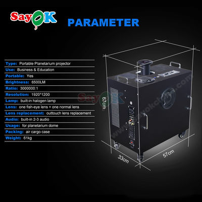 سیارک بادی قابل حمل Sayok 6500LM با 1 سال گارانتی و 4 چرخ برای پروژکتور فول دام HD