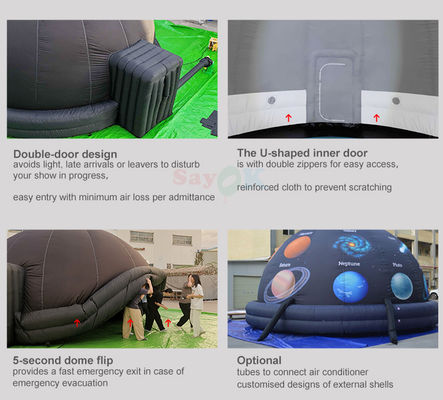 100% Blackout Flame Retardant Inflatable Planetarium Dome with Free 3D Design and Customized Printing