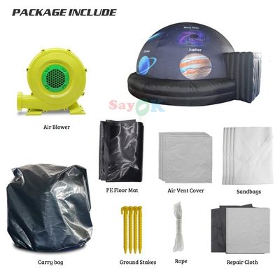 100% Blackout Flame Retardant Inflatable Planetarium Dome with Free 3D Design and Customized Printing