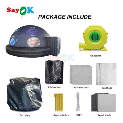 Sayok Customized 6 Meter Inflatable Planetarium with 100% Blackout and Flame Retardant Portable Planetarium Dome