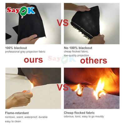 Sayok 100٪ Blackout پرتاب پلنتاریوم گنبد با پارچه پروژکتور حرفه ای و اندازه سفارشی برای مدارس و رویدادها