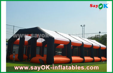 چادر بادی 20 متری نارنجی و مشکی پارچه آکسفورد خانه چادر هوای بادی برای رویدادهای فضای باز