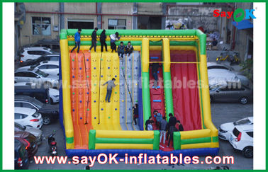 اسلاید بادکنک بزرگسالان 9.5*7.5*6.5 متری اسلاید پر رنگ بادکنک با دیوار صعود برای پارک سرگرمی