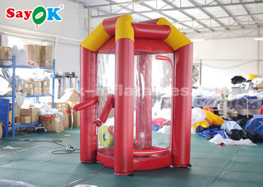 قرمز سفارشی محصولات تورم / PVC مخمل خواب دار مکعب تورم با غرفه پول با 2 هوا Blowers