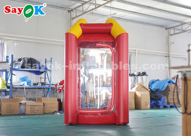 قرمز سفارشی محصولات تورم / PVC مخمل خواب دار مکعب تورم با غرفه پول با 2 هوا Blowers