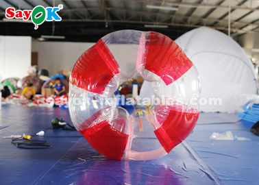 بازی کت و شلوار بادی 1.5 متر 0.8 میلی متر PVC فوتبال بادی حباب شفاف / قرمز / رنگ سبز