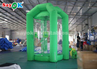 غرفه ماشین پول بادی با مکعب سبز با یک هواکش برای ارتقاء