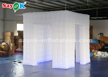 چادر مهمانی بادی قابل حمل سه دری ال ای دی غرفه عکس مکعبی بادی با 17 چراغ تغییر رنگ