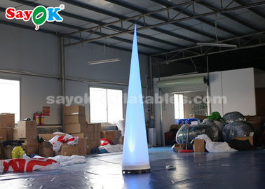 دکوراسیون روشنایی بادی قابل حمل دکوراسیون ستونی مخروطی پارچه سفید