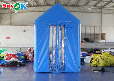 چادر پزشکی 2x2x3M آبی PVC بادی با کانال ضد عفونی کننده اتمی سازی انسان