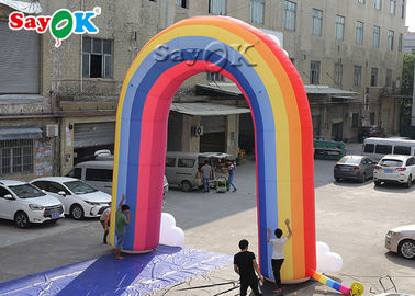 قوس رنگین کمان آکسفورد پارچه 210D قوس رنگین کمان بادی