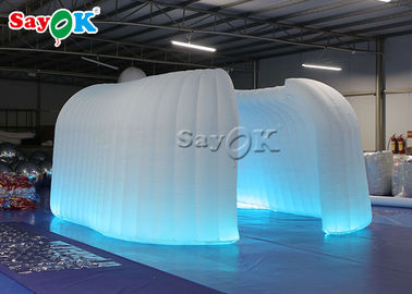 چادر حیاط بادی 6.5x2.4mH نمایشگاه تجاری چادر گنبدی بادی سفید با LED
