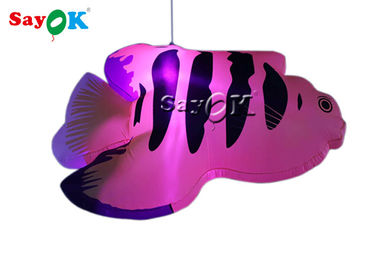 دکوراسیون حلق آویز ماهی های گرمسیری با باد 2 متر با نور چراغ