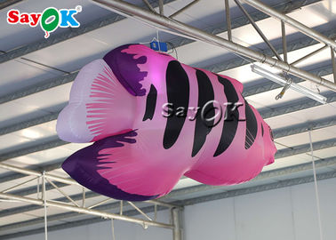 دکوراسیون حلق آویز ماهی های گرمسیری با باد 2 متر با نور چراغ