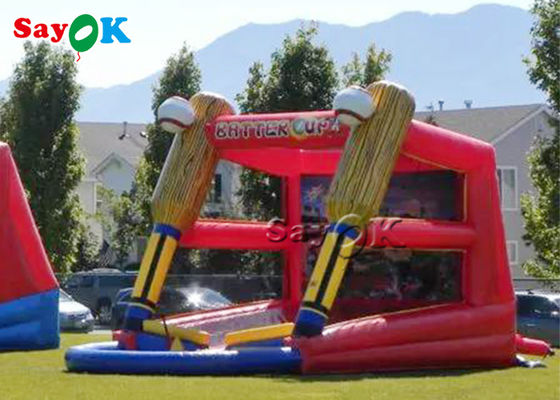 بازی کودک بادی باشگاه مدرسه 20x13x12ft بازی بیس بال Batter Up Inflatable