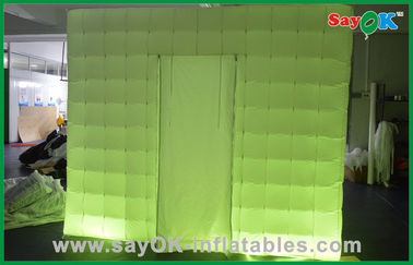 چادر مهمانی بادی سفارشی ساخته شده قابل حمل بادی LED غرفه عکس بادی در پارچه آکسفورد، سبز / بنفش