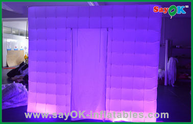 چادر مهمانی بادی سفارشی ساخته شده قابل حمل بادی LED غرفه عکس بادی در پارچه آکسفورد، سبز / بنفش