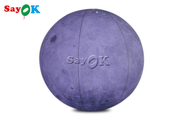 بالون نور ماه بادی غول پیکر پی وی سی 0.2 میلی متری 6.6 فوت LED برای تزئین صحنه تم فضایی