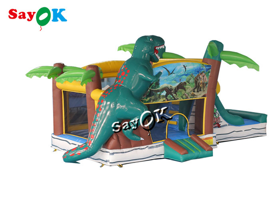 ژوراسیک دایناسور بادی جهشی خانه سرسره آبی برای زمین بازی کودکان