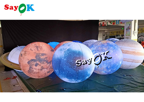LED Lighting Huge Hanging Inflatable Eight Planets 0.25mm مواد PVC