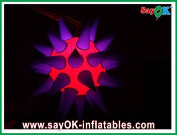 جذاب 12 LED روشنایی Inflatable Star 190T پارچه نایلون بنفش و قرمز