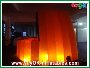 غرفه تبلیغاتی بادی پارچه نارنجی Inflatalbe نوار ضد هوا برای میخانه / رویداد با نورپردازی LED