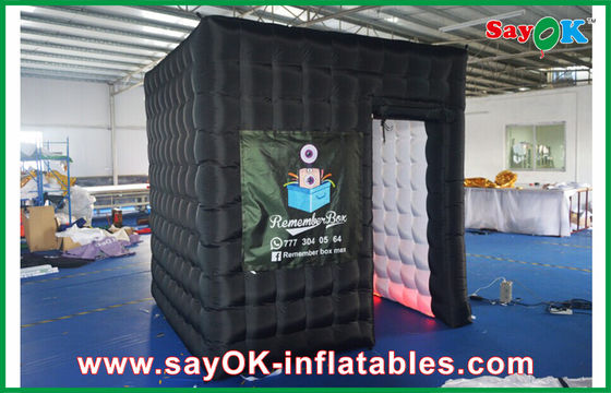 غرفه عکس DIY مشکی بیرون سفید داخل غرفه عکس بادی مکعبی با چاپ لوگو
