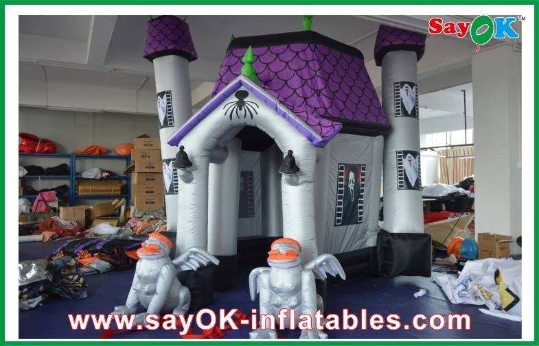 Halloween Crystal Ghost Castle House دکوراسیون تعطیلات بادکنک با چراغ های LED