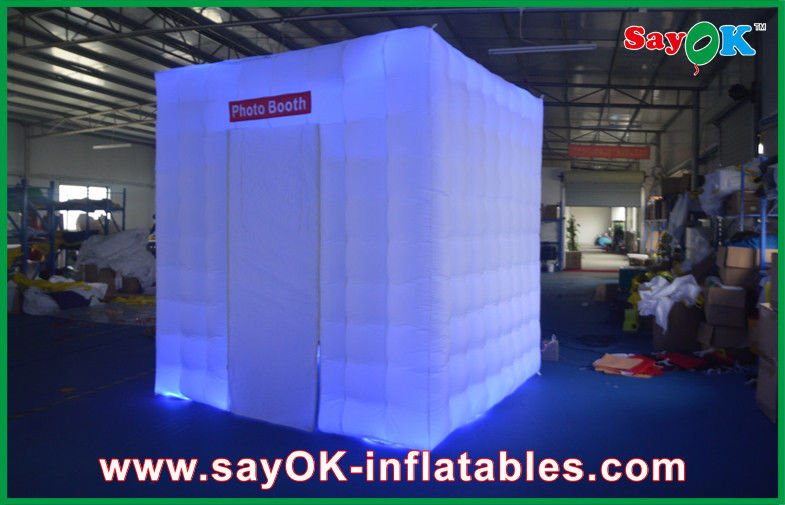 غرفه عکس چراغ های LED مکعب زیبا لوگو غرفه عکس بادی برای کلوپ های فضای باز