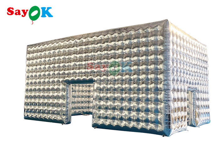 چادر مکعب بادکنک نقره ای سفارشی برای مهمانی عروسی نمایشگاه نمایشگاه رویداد چادر بادکنک هوا