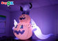 Custom Giant Halloween Decor Airblown Inflatable Pumpkin Black Cat With White Ghost