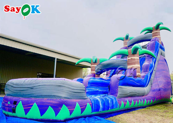 سرسره بادی تجاری آبی پارک آبی Purple Crush Dual Lane Inflatable Water Slide